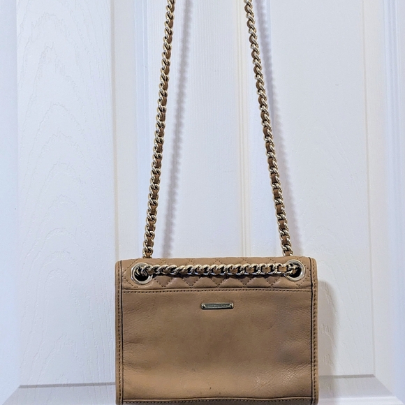 Rebecca Minkoff Quilted Tan Leather Chain Strap Crossbody Bag - Picture 3 of 7